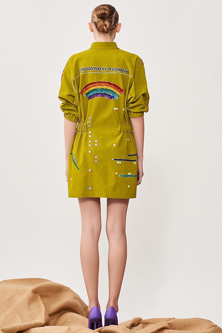 Bumblebee Embroidered Jacket Cocktail Dress by Shahin Mannan at Pernia's Pop Up Shop