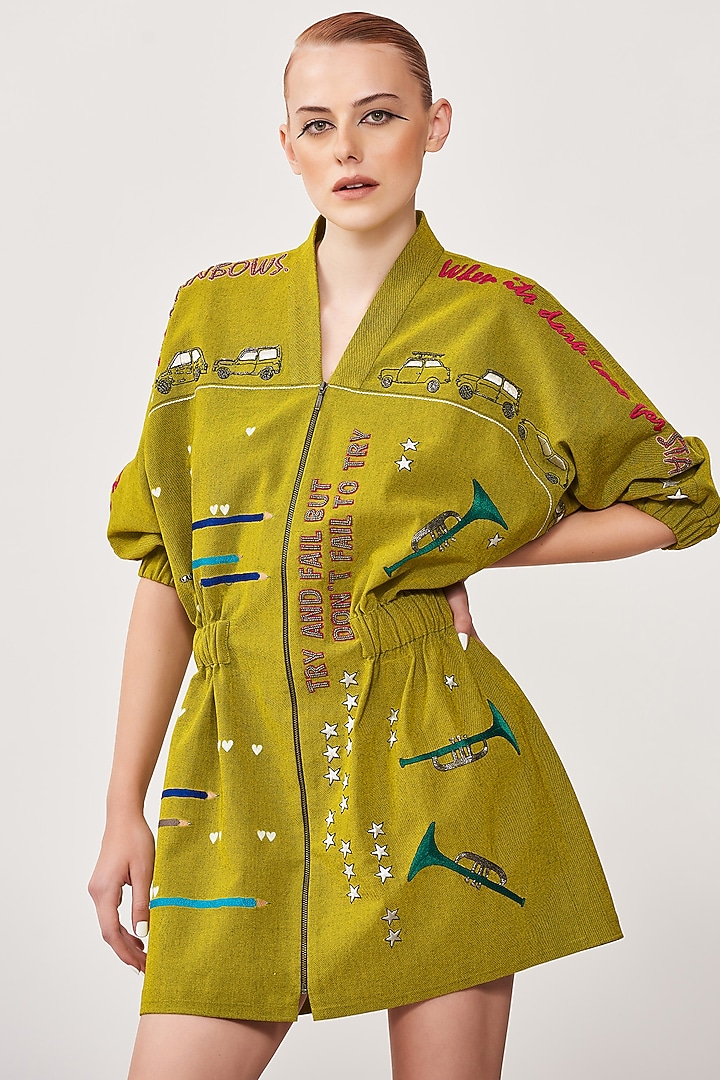 Bumblebee Embroidered Jacket Cocktail Dress by Shahin Mannan at Pernia's Pop Up Shop
