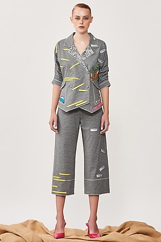 Grey Embroidered Waistcoat Jacket by Shahin Mannan