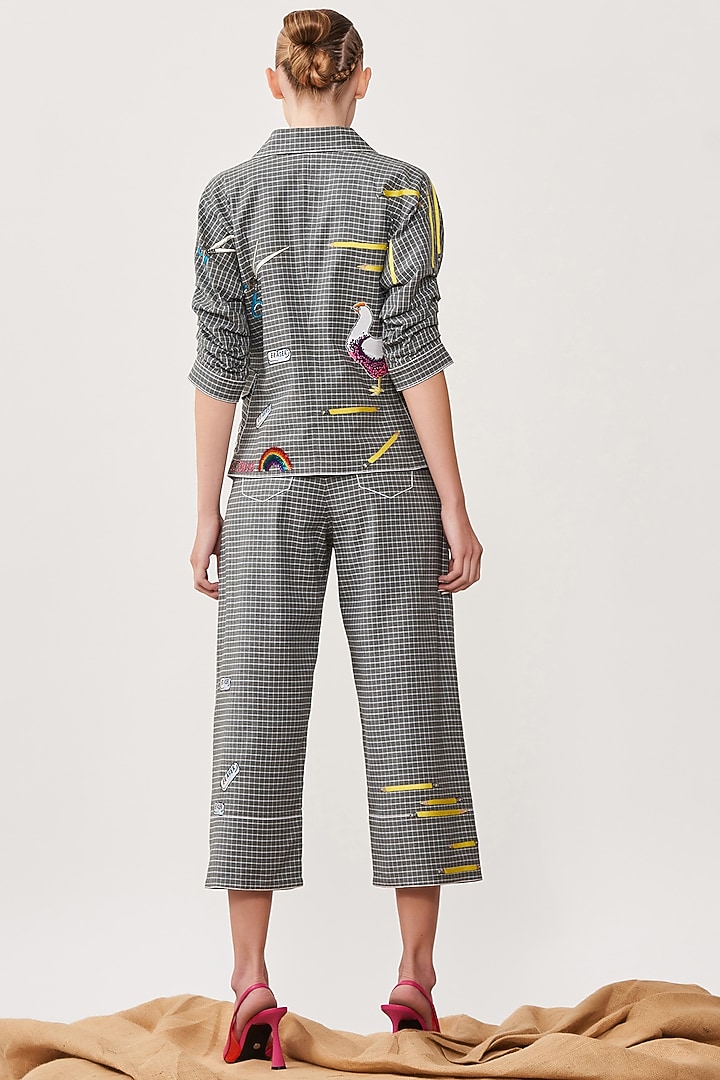 Grey Embroidered Waistcoat Jacket by Shahin Mannan at Pernia's Pop Up Shop