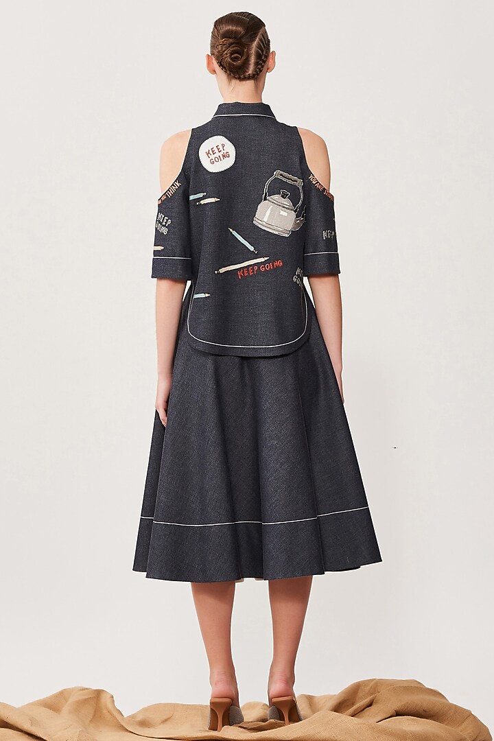 Midnight Black Denim Shirt by Shahin Mannan at Pernia's Pop Up Shop