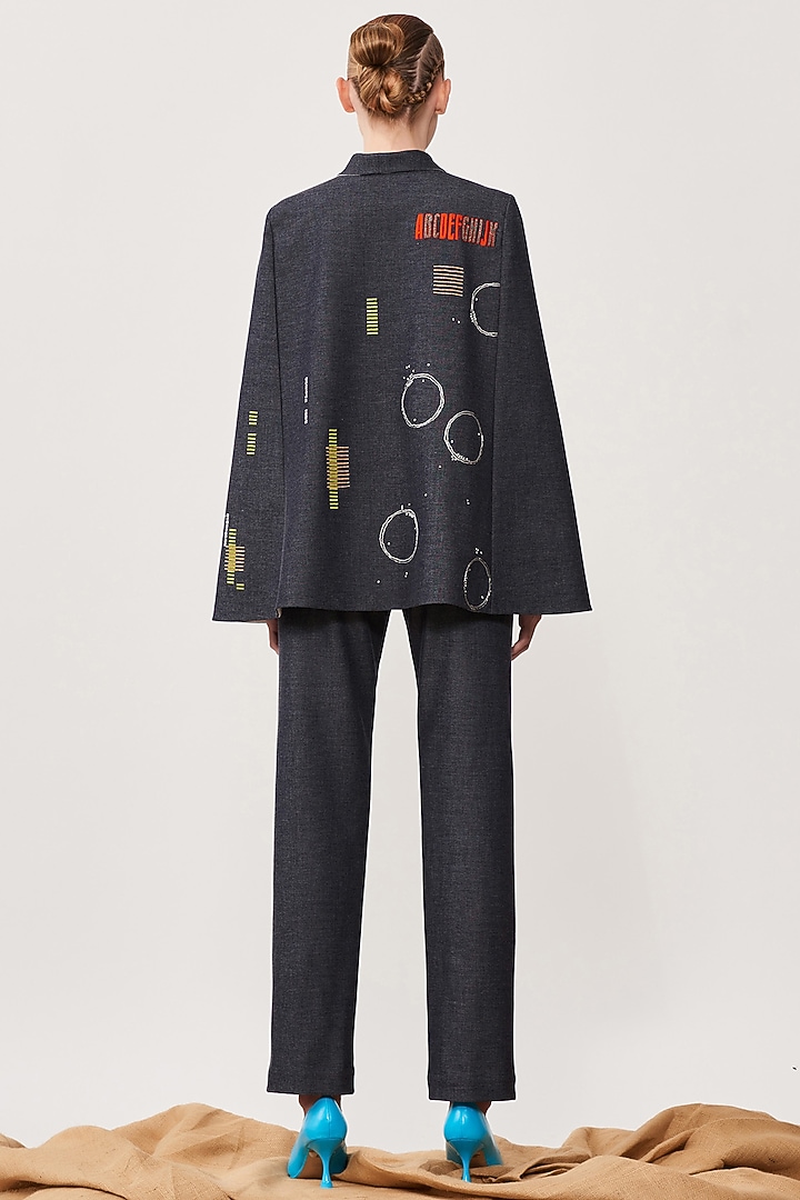 Midnight Black Denim Narrow Pants by Shahin Mannan at Pernia's Pop Up Shop
