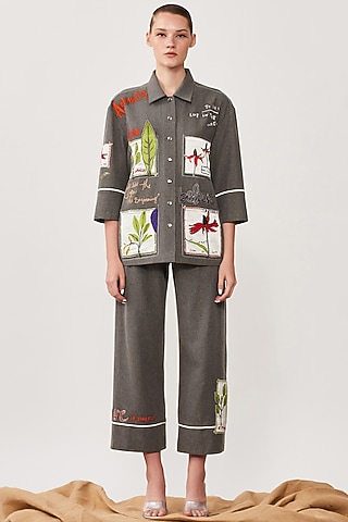 Lead Grey Thin Washed Denim Pants by Shahin Mannan