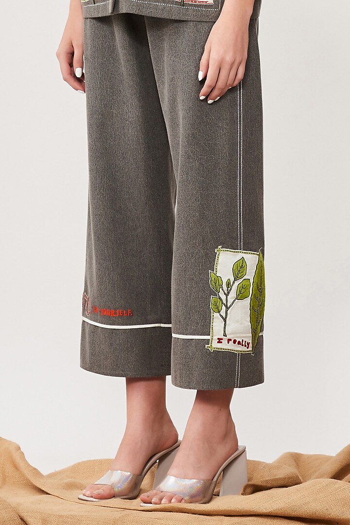 Lead Grey Thin Washed Denim Pants by Shahin Mannan at Pernia's Pop Up Shop