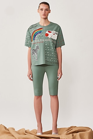 Sage Green Jersey T-Shirt by Shahin Mannan