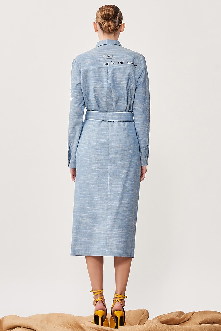 Mountain Blue Chambray Shirt by Shahin Mannan at Pernia's Pop Up Shop