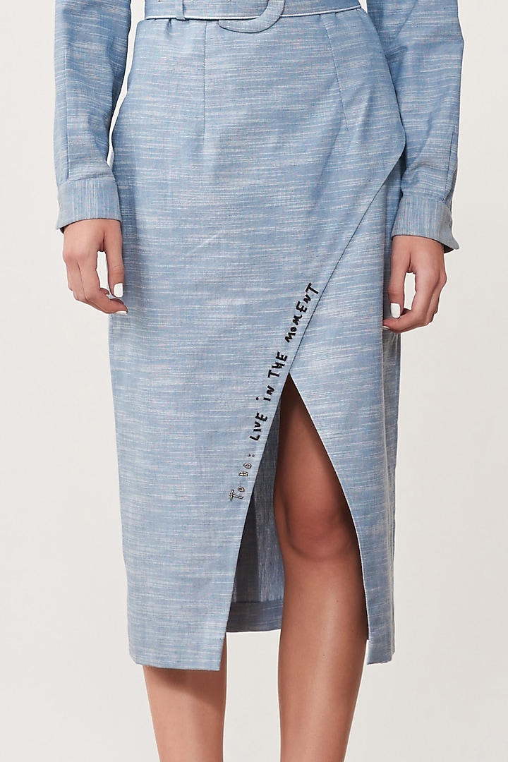 Mountain Blue Chambray Shirt by Shahin Mannan at Pernia's Pop Up Shop