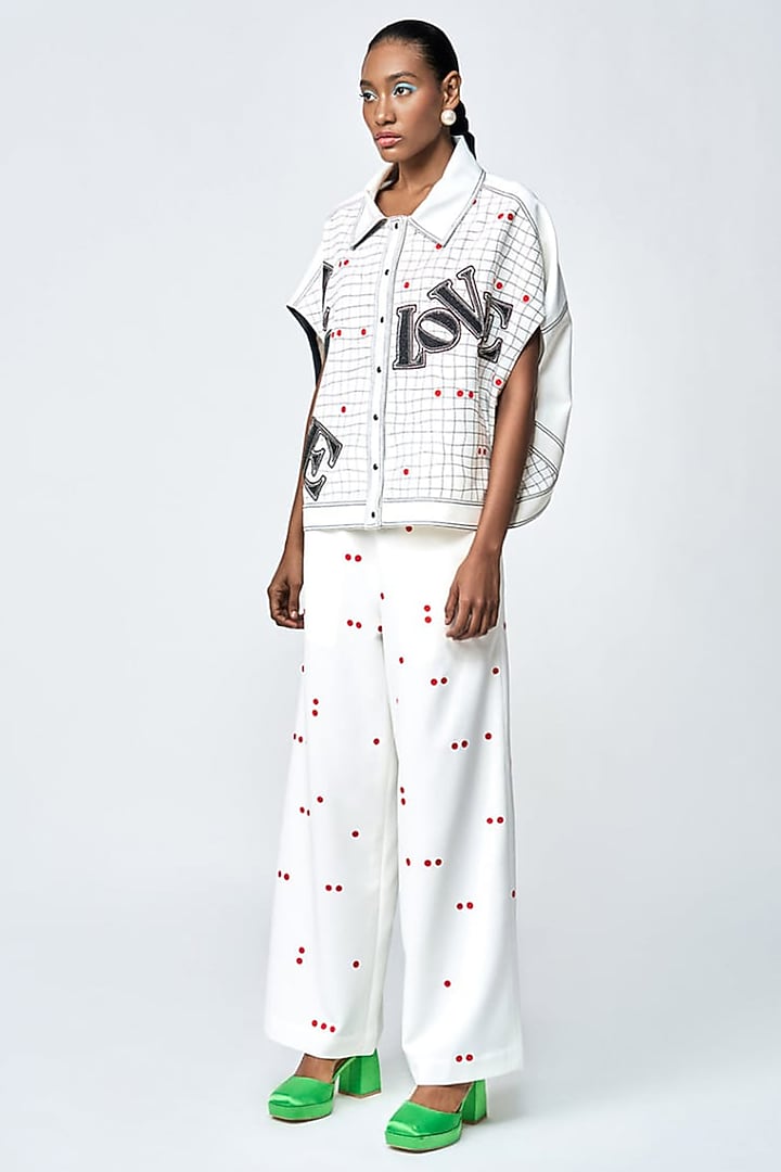 Ivory Double Crepe Co-Ord Set by Shahin Mannan at Pernia's Pop Up Shop