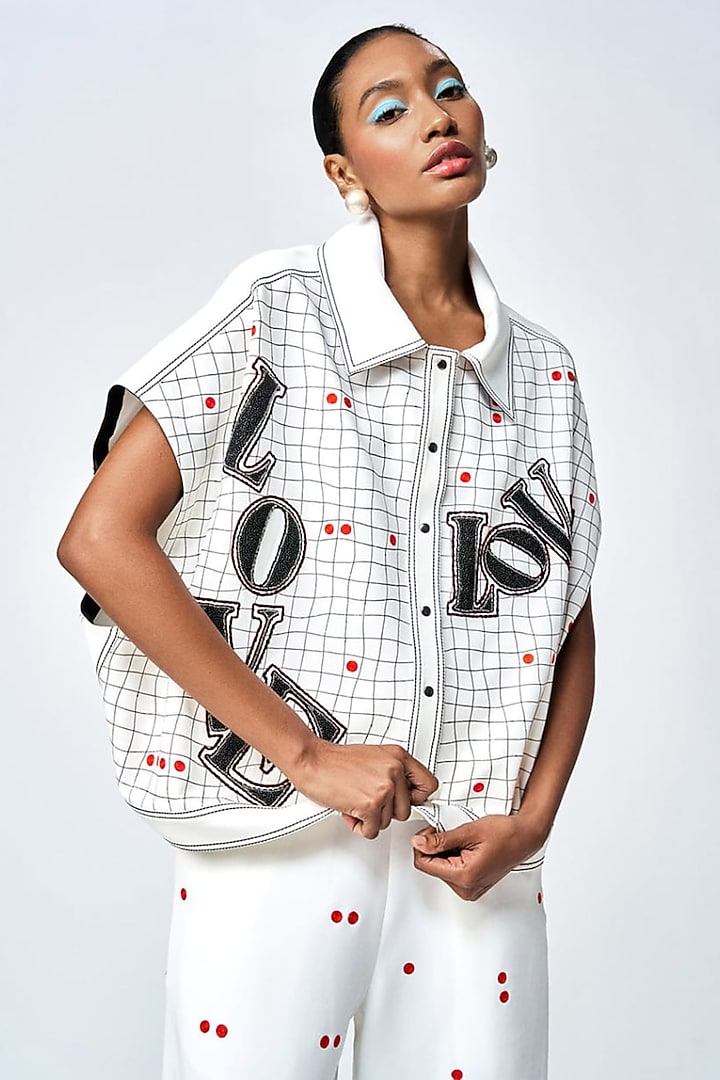 Ivory Double Crepe Co-Ord Set by Shahin Mannan at Pernia's Pop Up Shop