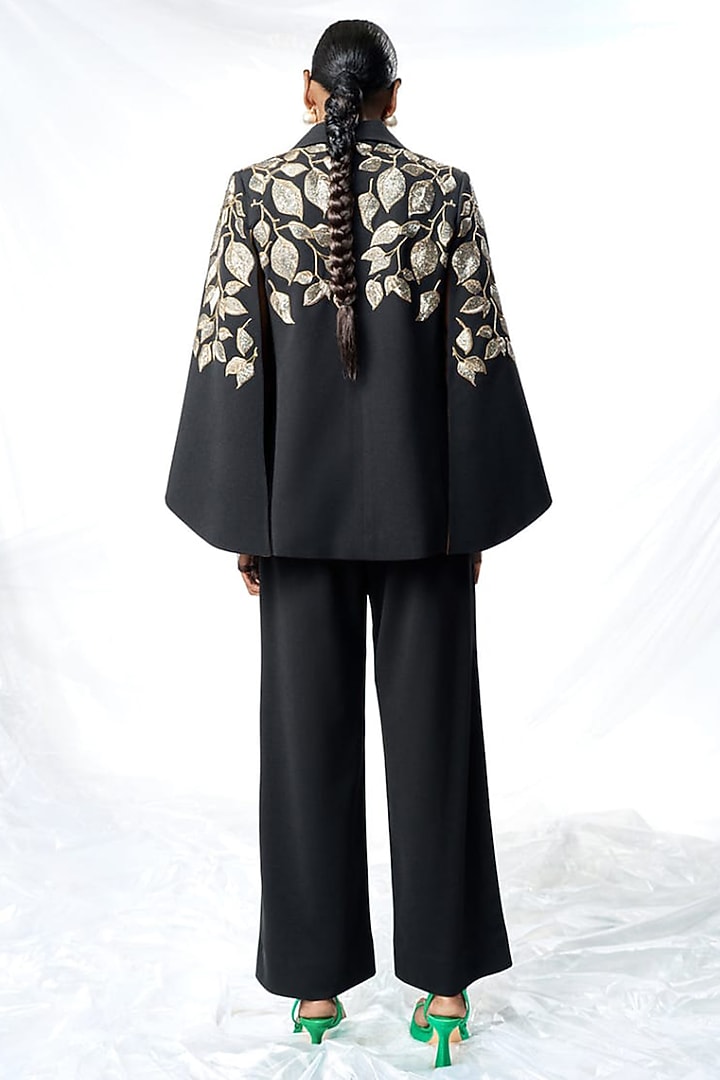 Black Scuba Crepe Co-Ord Set by Shahin Mannan at Pernia's Pop Up Shop
