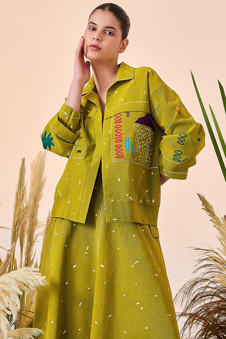 Bumblebee Embroidered Jacket Set by Shahin Mannan at Pernia's Pop Up Shop