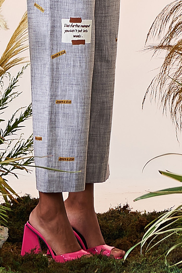 Silver Grey Chambray Co-Ord Set by Shahin Mannan at Pernia's Pop Up Shop