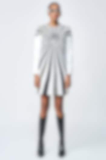 Ivory Japanese Crepe Mini Party Wear Dress by Shahin Mannan at Pernia's Pop Up Shop