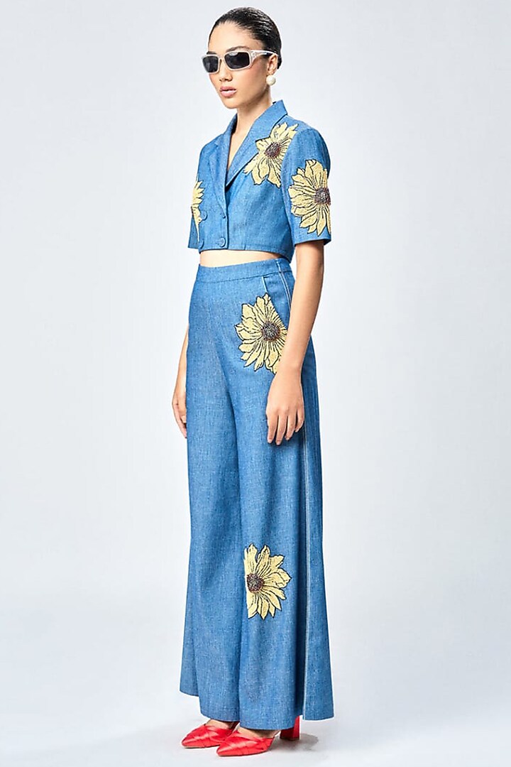 Steel Blue Denim Co-Ord Set by Shahin Mannan at Pernia's Pop Up Shop