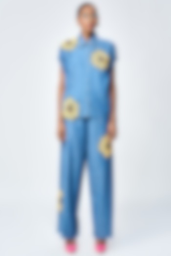 Steel Blue Denim Co-Ord Set by Shahin Mannan at Pernia's Pop Up Shop