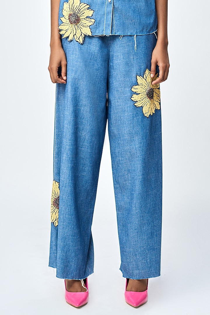 Steel Blue Denim Co-Ord Set by Shahin Mannan at Pernia's Pop Up Shop