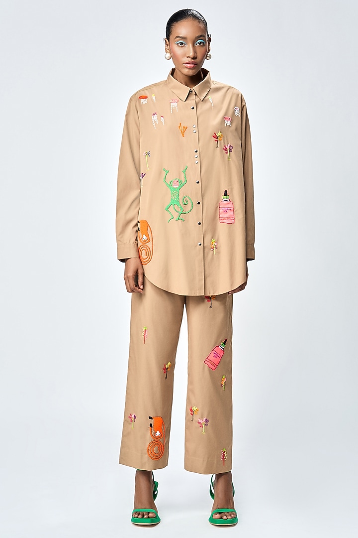 Mud-Colored Poplin Co-Ord Set by Shahin Mannan at Pernia's Pop Up Shop