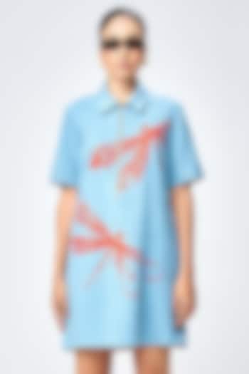 River Blue Denim Mini Vacation Shirt Dress by Shahin Mannan at Pernia's Pop Up Shop