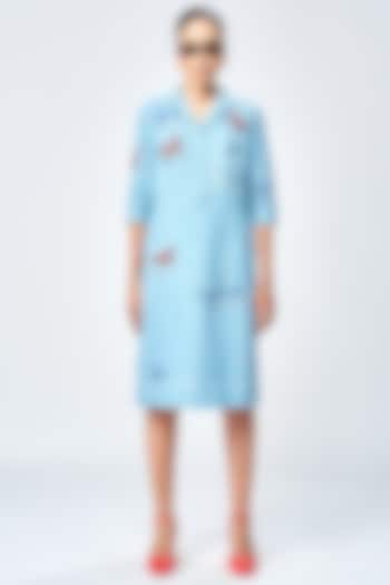 River Blue Denim Cocktail Dress by Shahin Mannan at Pernia's Pop Up Shop