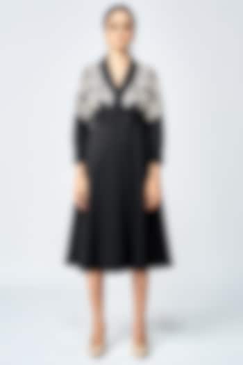 Black Double Crepe Cocktail Dress by Shahin Mannan at Pernia's Pop Up Shop