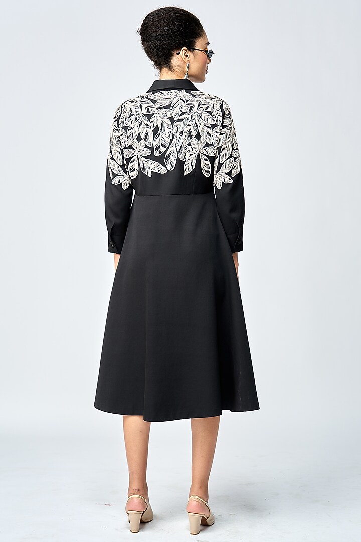 Black Double Crepe Cocktail Dress by Shahin Mannan at Pernia's Pop Up Shop