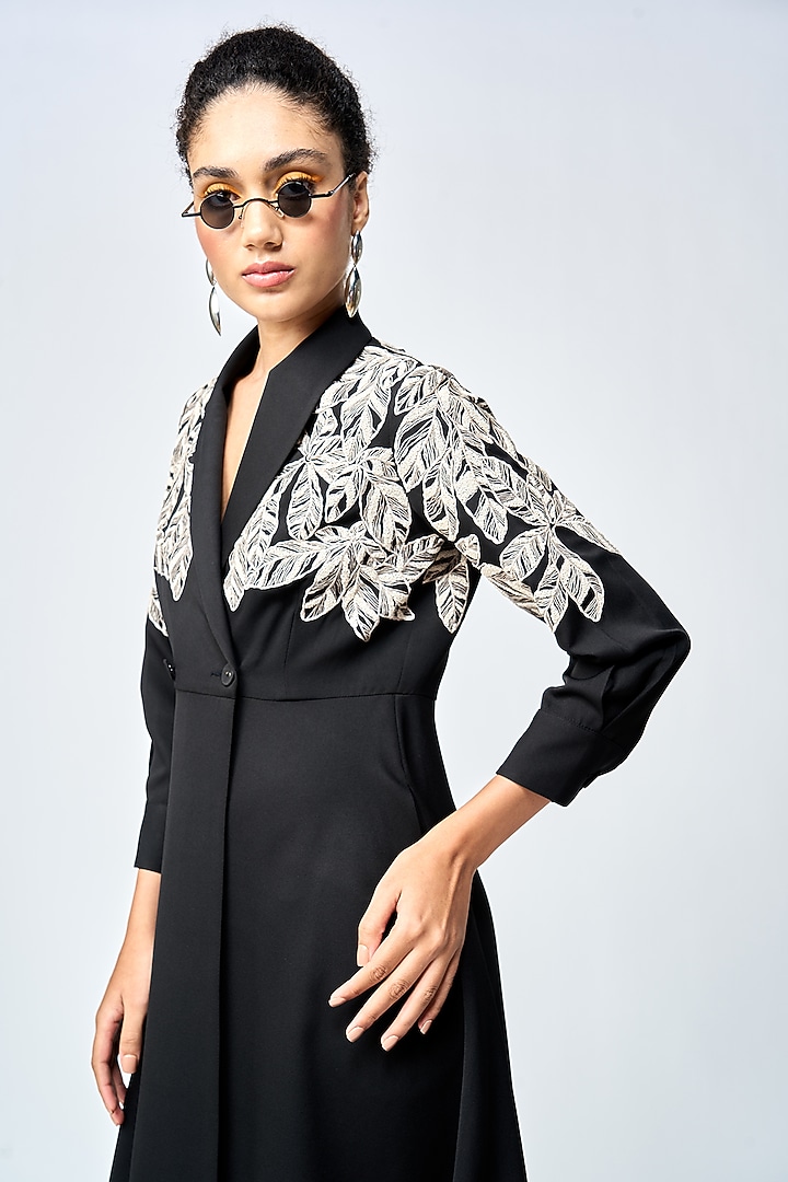 Black Double Crepe Cocktail Dress by Shahin Mannan at Pernia's Pop Up Shop