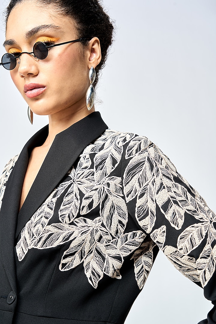 Black Double Crepe Cocktail Dress by Shahin Mannan at Pernia's Pop Up Shop