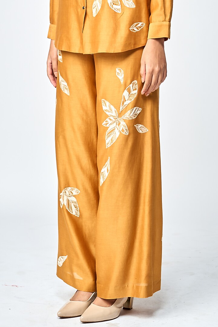 Gold Silk Chanderi Co-Ord Set by Shahin Mannan at Pernia's Pop Up Shop