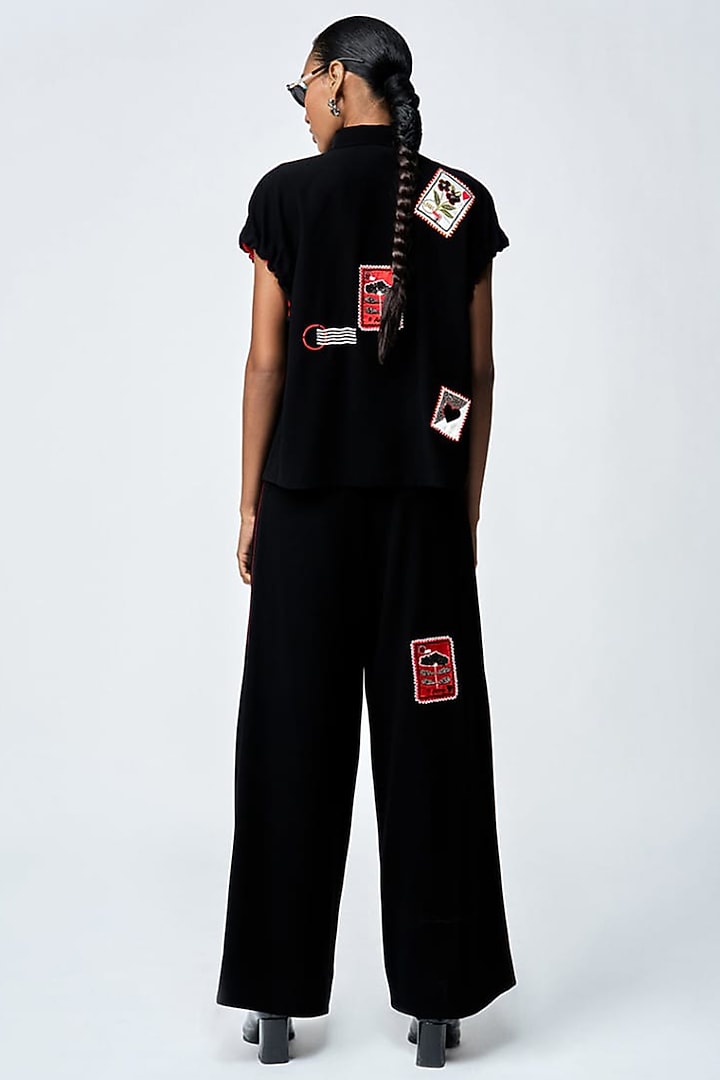 Black Japanese Crepe Co-Ord Set by Shahin Mannan at Pernia's Pop Up Shop