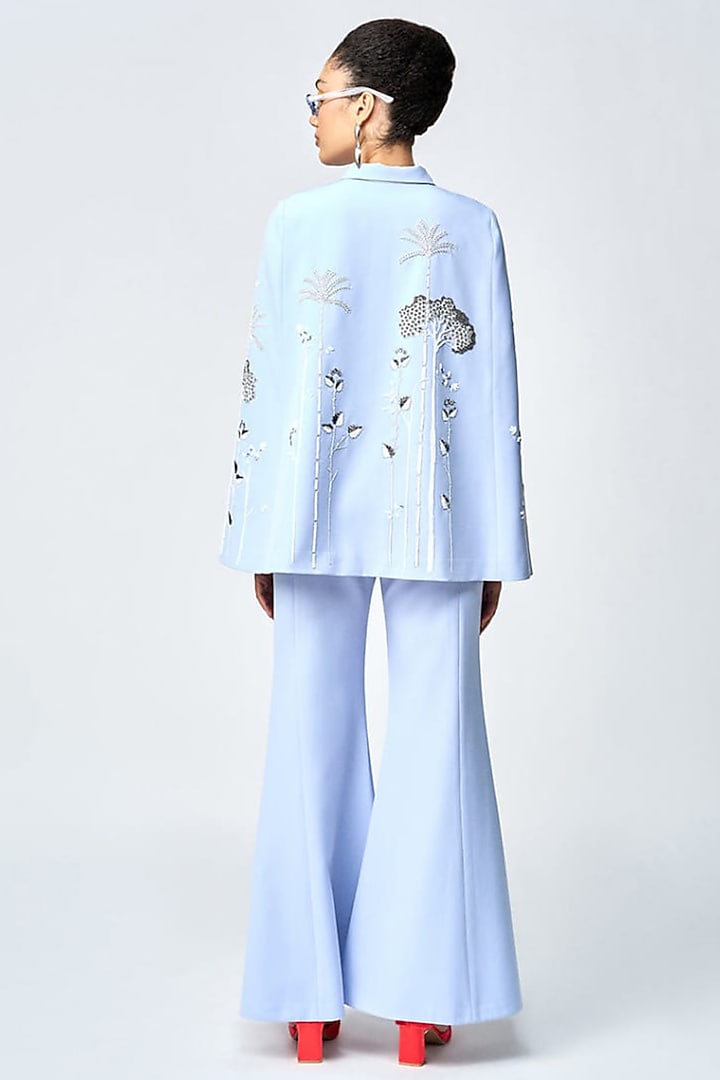 Wispy Blue Double Crepe Co-Ord Set by Shahin Mannan at Pernia's Pop Up Shop