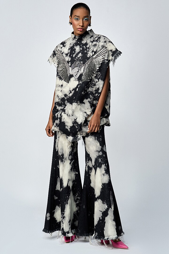 Grey Cloud Wash Thick Denim Co-Ord Set by Shahin Mannan at Pernia's Pop Up Shop
