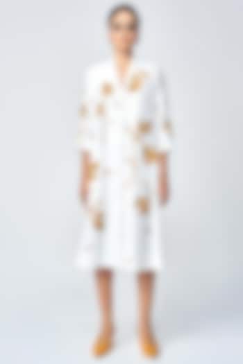 Ivory Japanese Crepe Cocktail Dress by Shahin Mannan at Pernia's Pop Up Shop