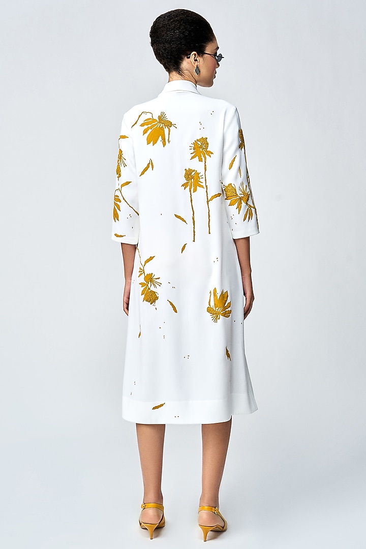 Ivory Japanese Crepe Cocktail Dress by Shahin Mannan at Pernia's Pop Up Shop