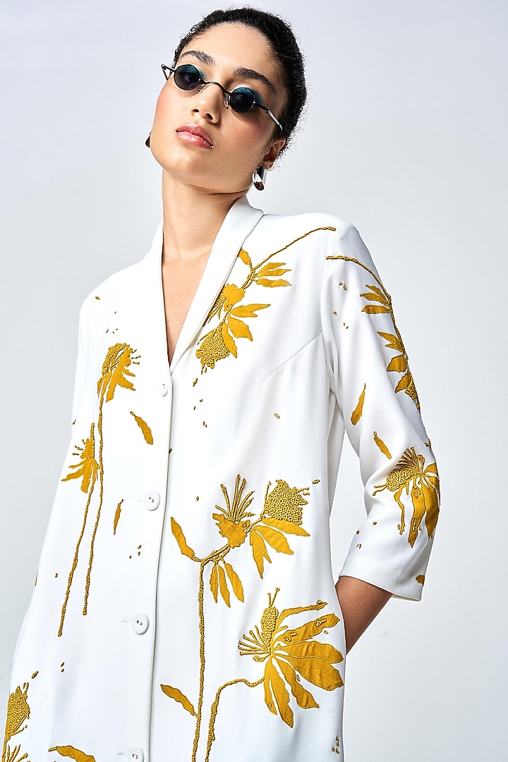 Ivory Japanese Crepe Cocktail Dress by Shahin Mannan at Pernia's Pop Up Shop
