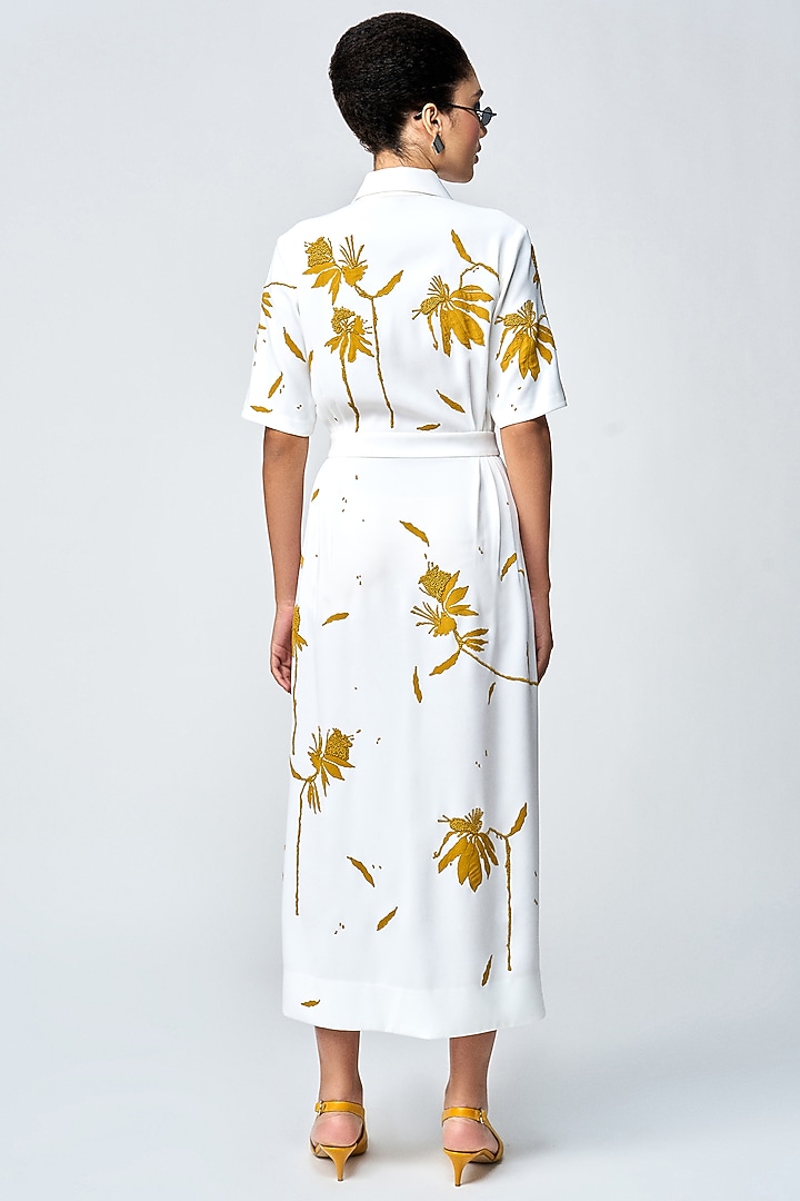 Ivory Japanese Crepe Cocktail Dress by Shahin Mannan at Pernia's Pop Up Shop