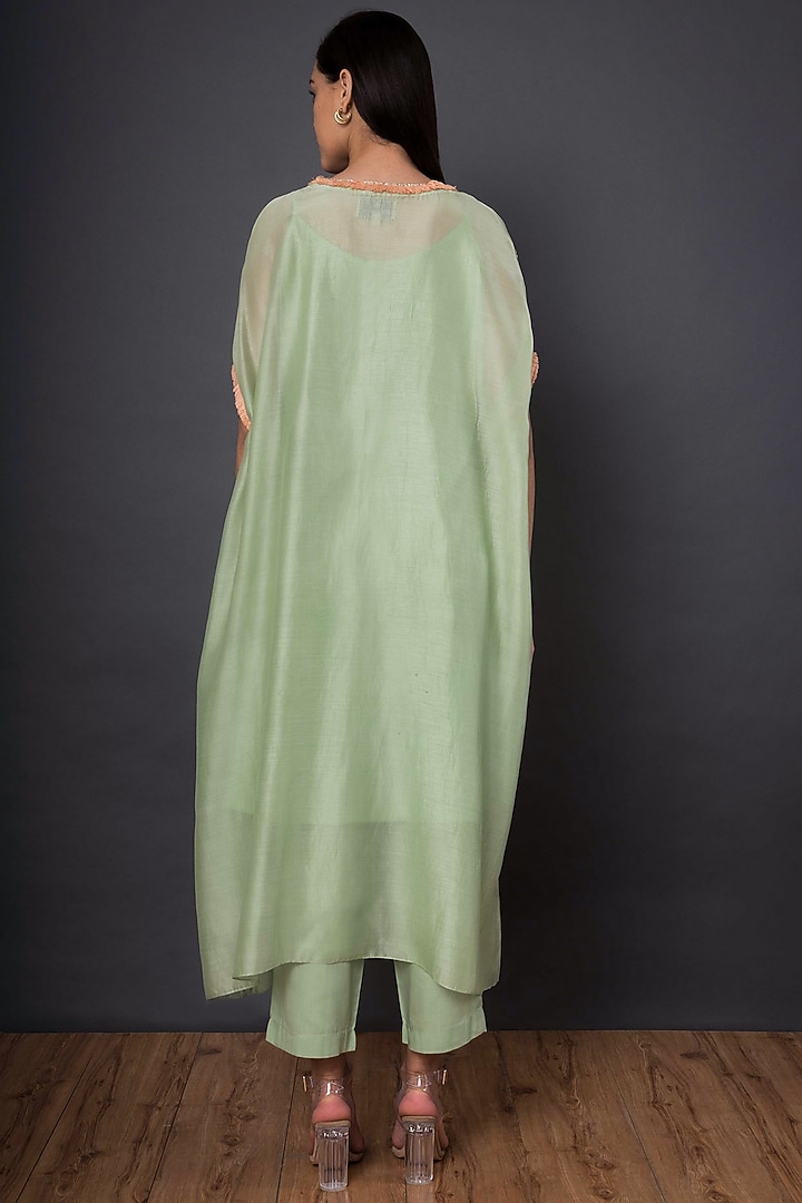 Green Zari Embroidered Pajama Pants Set by Shikha Mehta at Pernia's Pop Up Shop