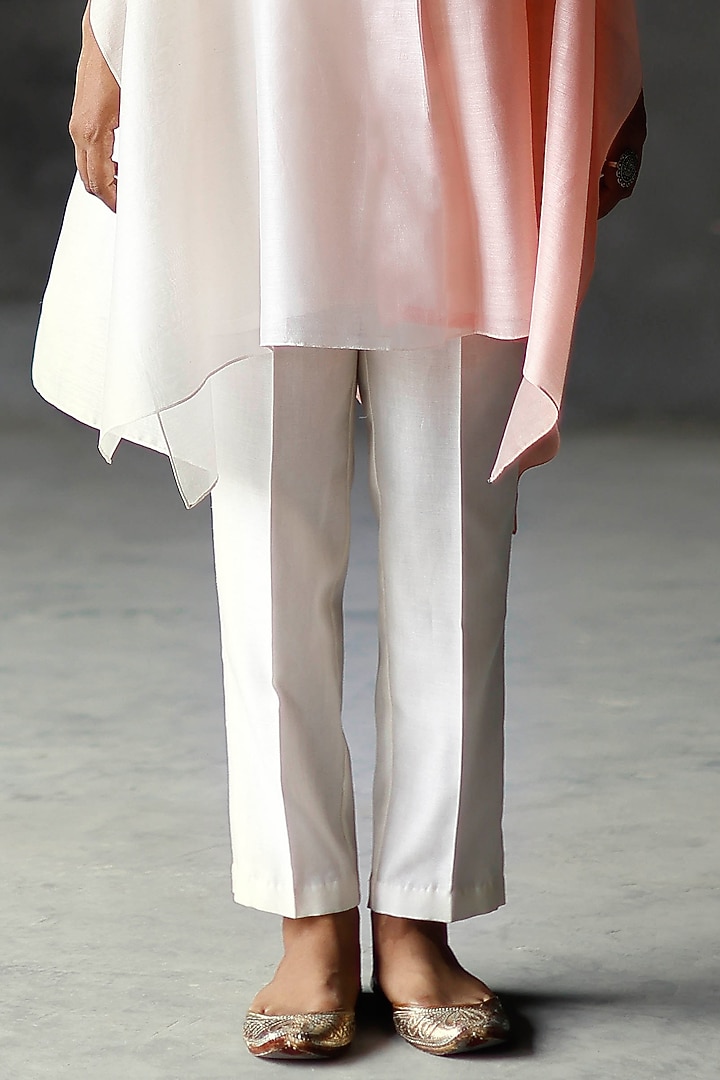 Pink & Ivory Embroidered Tunic Set by Shikha Mehta at Pernia's Pop Up Shop