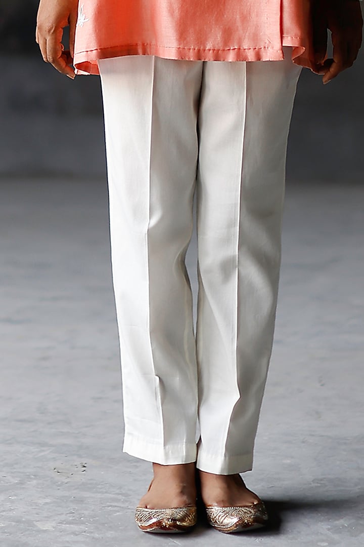 Ivory Cotton Pant Set by Shikha Mehta at Pernia's Pop Up Shop