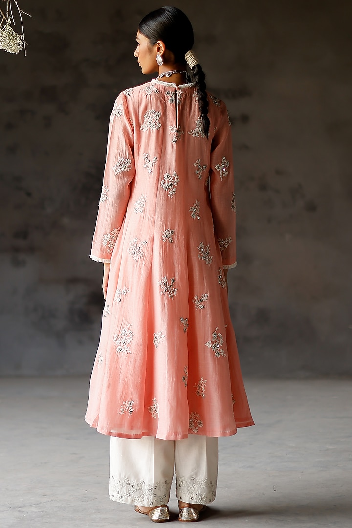 Pink Embroidered Wedding Anarkali Set by Shikha Mehta at Pernia's Pop Up Shop