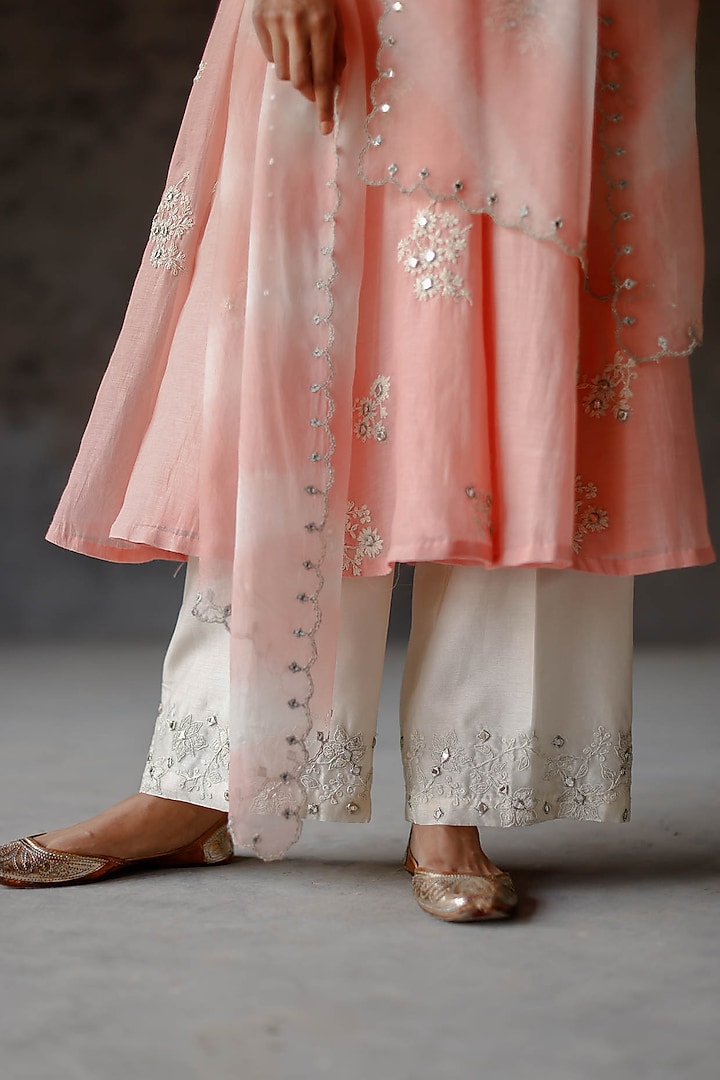 Pink Embroidered Wedding Anarkali Set by Shikha Mehta at Pernia's Pop Up Shop