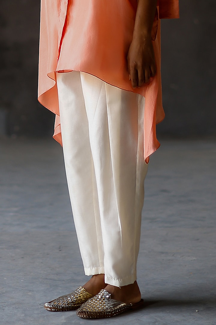 Ivory Chanderi Pant Set by Shikha Mehta at Pernia's Pop Up Shop
