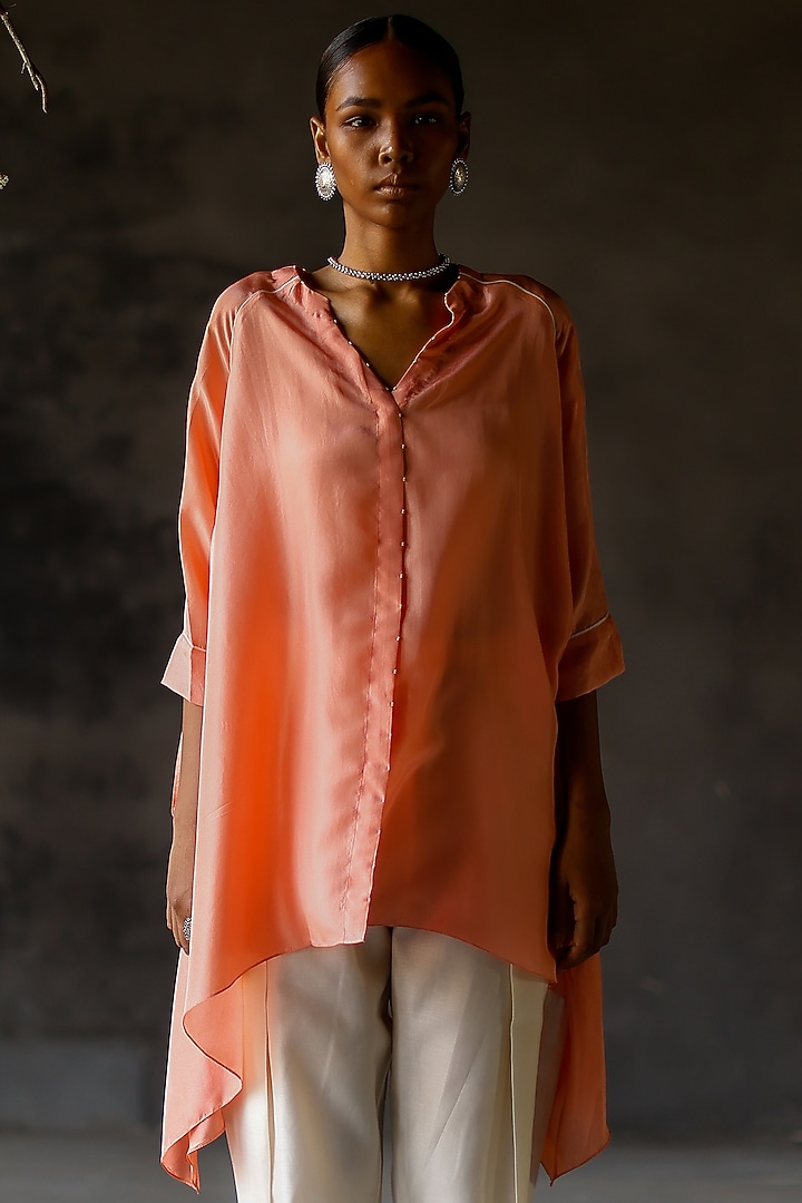 Ivory Chanderi Pant Set by Shikha Mehta at Pernia's Pop Up Shop
