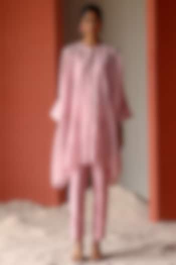 Lilac Silk Chanderi Thread Embroidered Co-Ord Set by Shikha Mehta at Pernia's Pop Up Shop