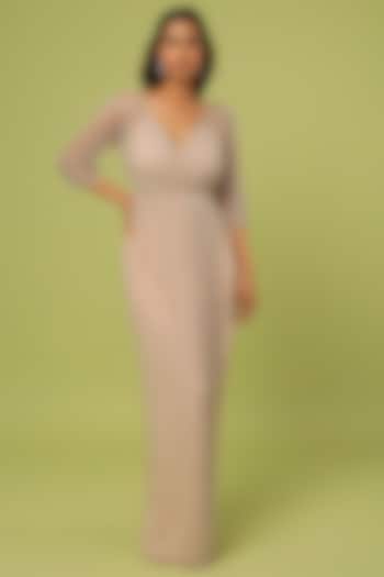 Blush Pink Embroidered Gown by Sharnita Nandwana