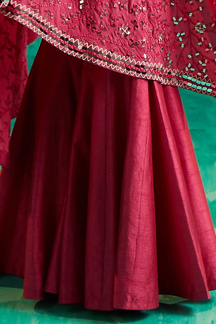 Pink Crepe & Silk Pearl Embroidered Wedding Sharara Set by Shian at Pernia's Pop Up Shop