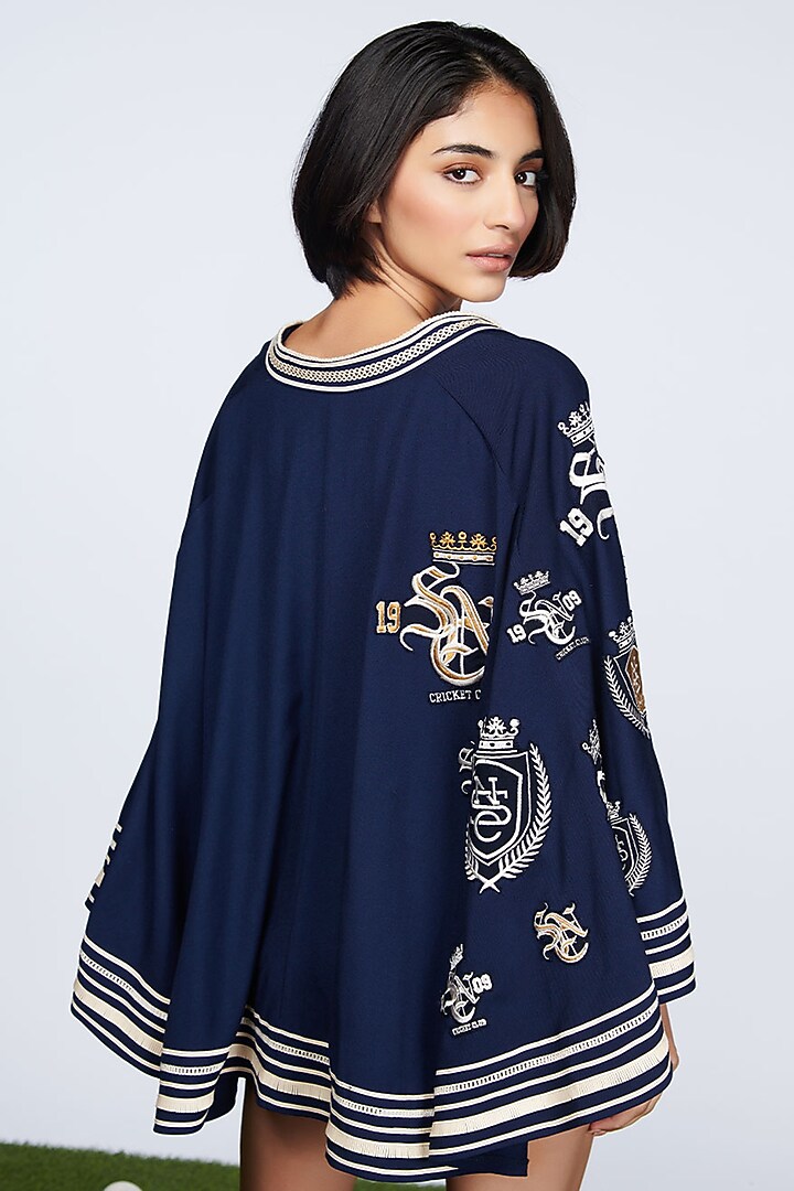 Navy Blue Lycra Cape by S&N by Shantnu Nikhil at Pernia's Pop Up Shop