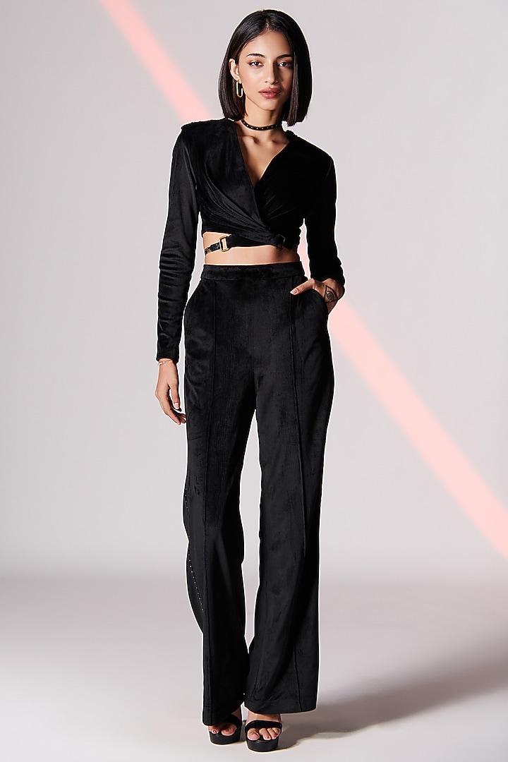 Black Velvet Wrapped Top by S&N by Shantnu Nikhil at Pernia's Pop Up Shop