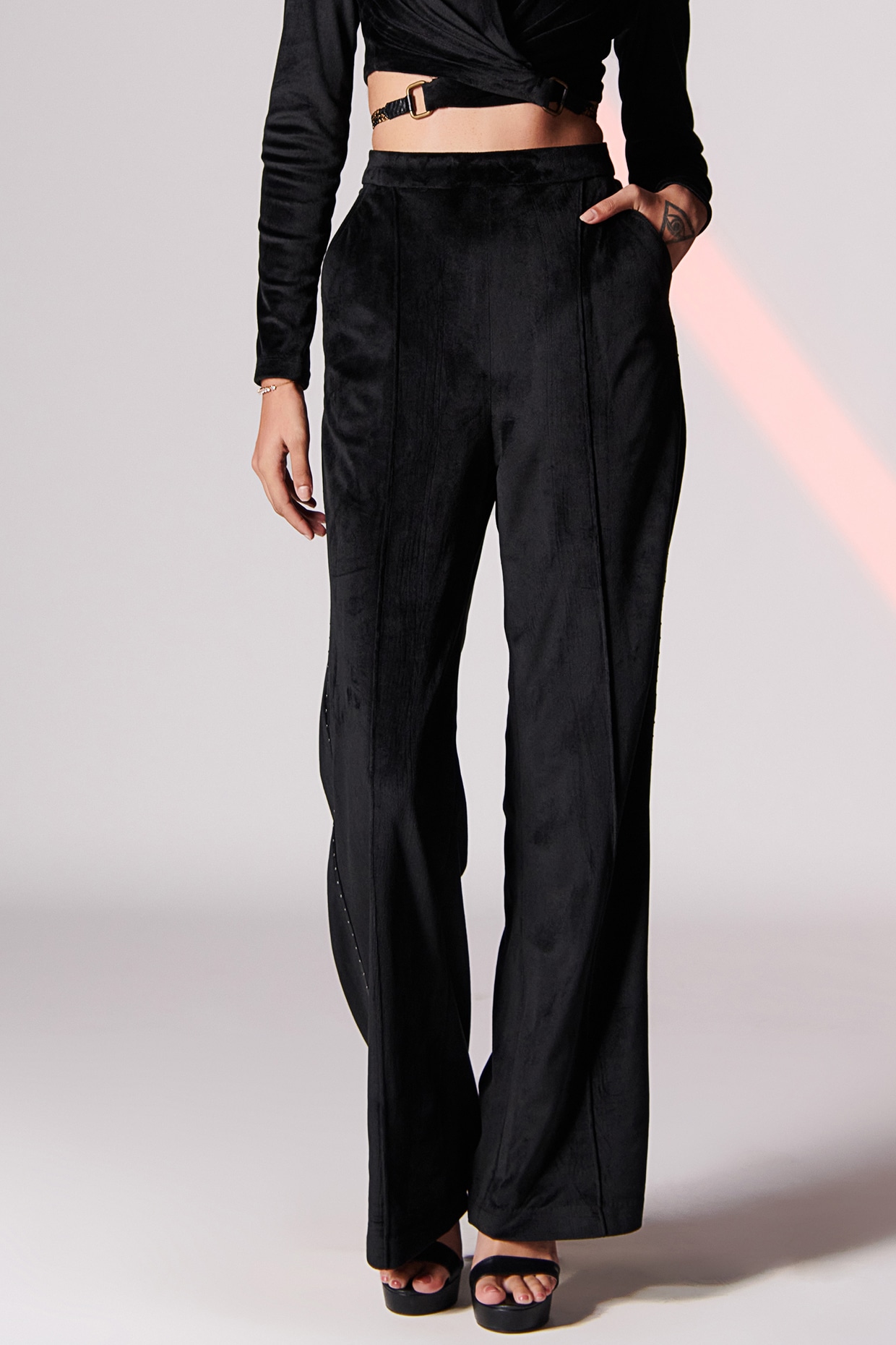 Buy Black Velvet Pants for Women Online from Indias Luxury Designers 2023