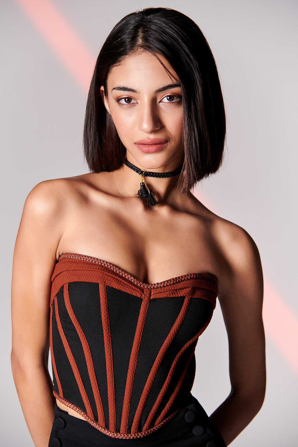 Black & Rust Corset Top by S&N by Shantnu Nikhil