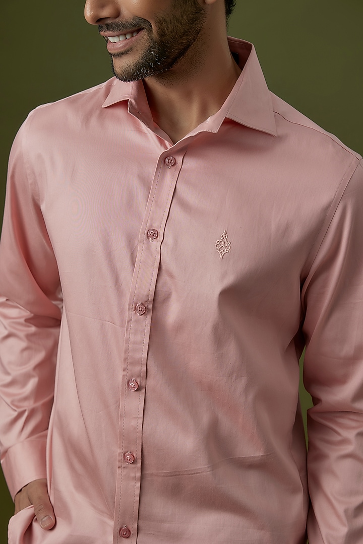 Pink Viscose & Lycra Shirt by S&N by Shantnu Nikhil Men at Pernia's Pop Up Shop